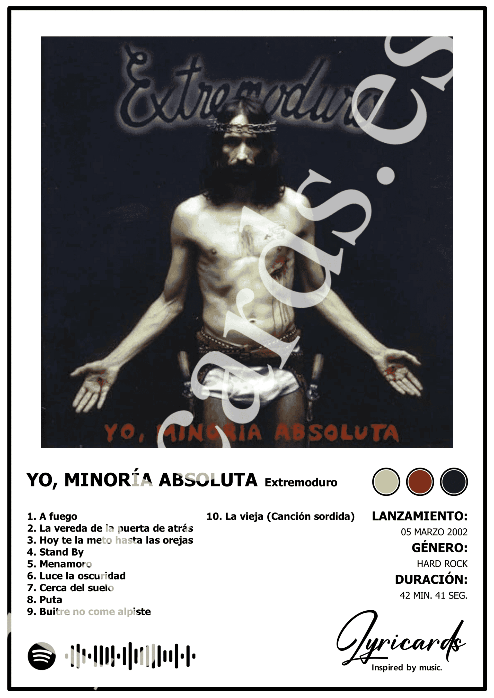 Lámina A4 - Yo, Minoría Absoluta - Extremoduro - 2