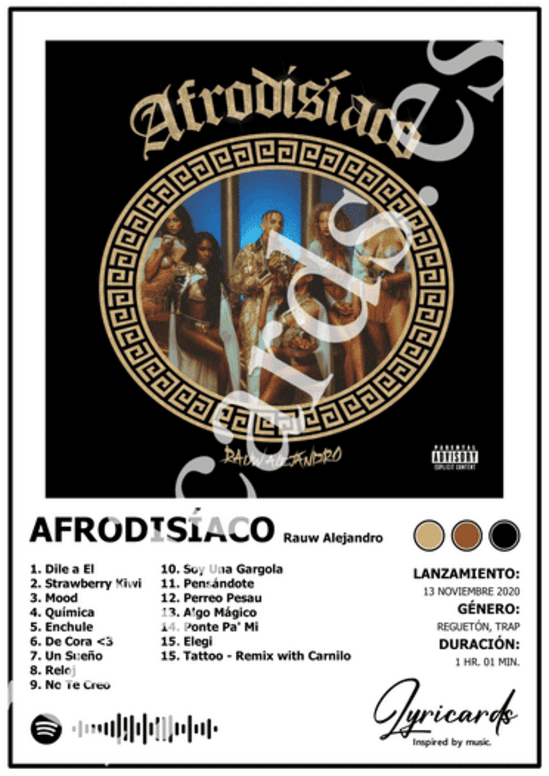 Lámina A4 - Afrodisíaco - Rauw Alejandro - 2