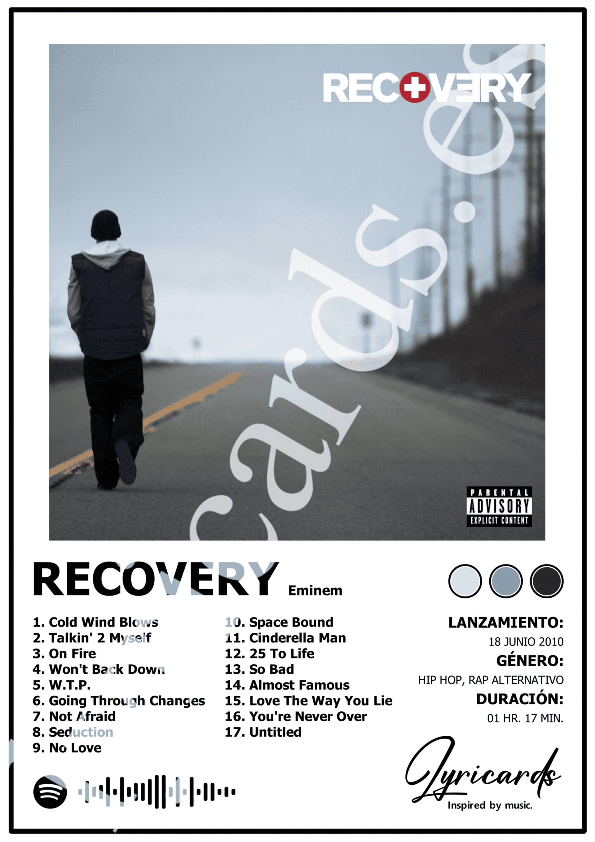 Lámina A4 - Recovery - Eminem - 2