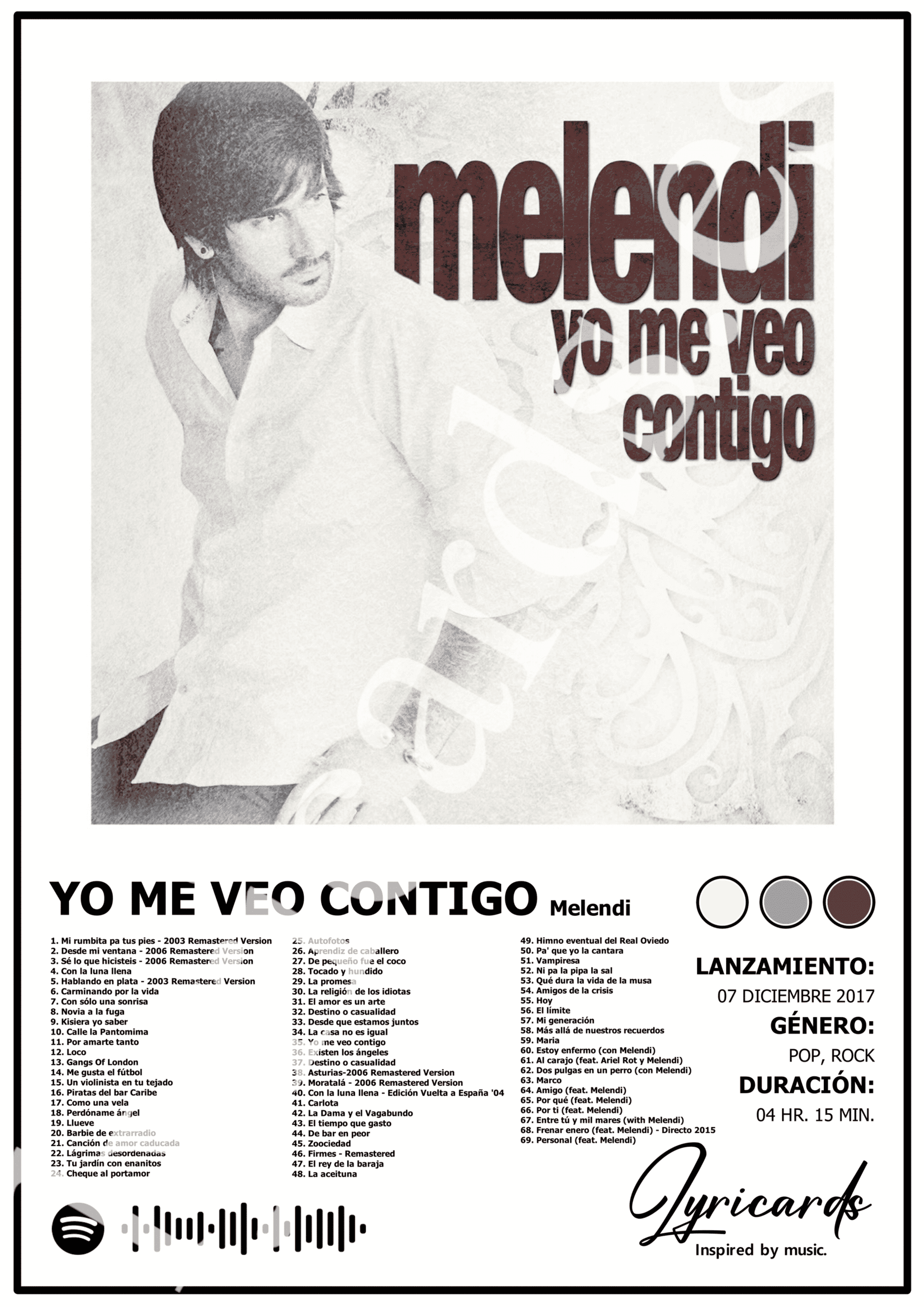 Lámina A4 - Yo Me Veo Contigo - Melendi - 2