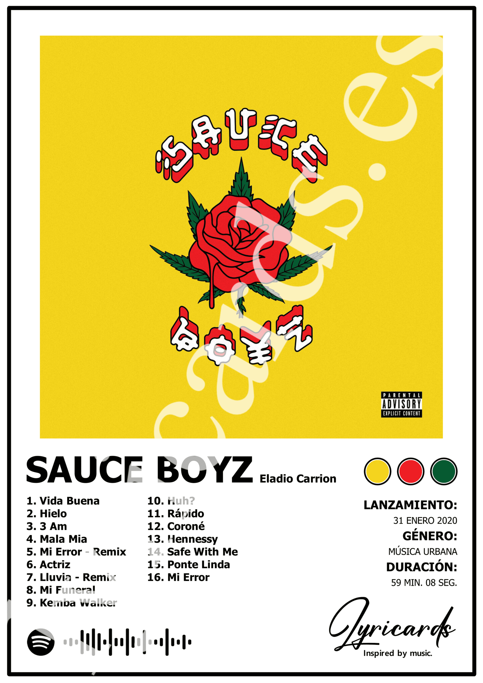 Lámina A4 - Sauce Boyz - Eladio Carrión - 2