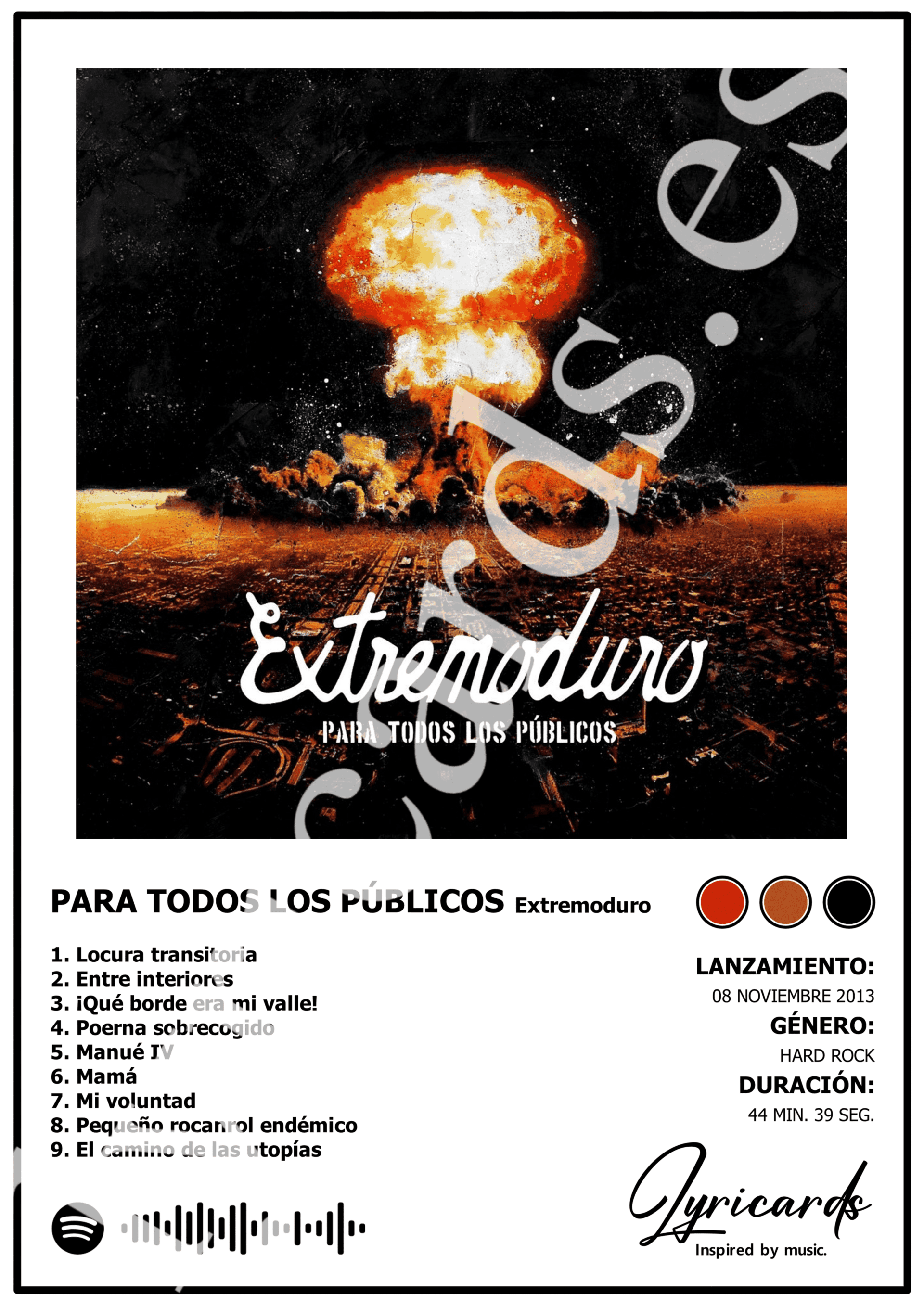 Lámina A4 - Para Todos los Públicos - Extremoduro - 2