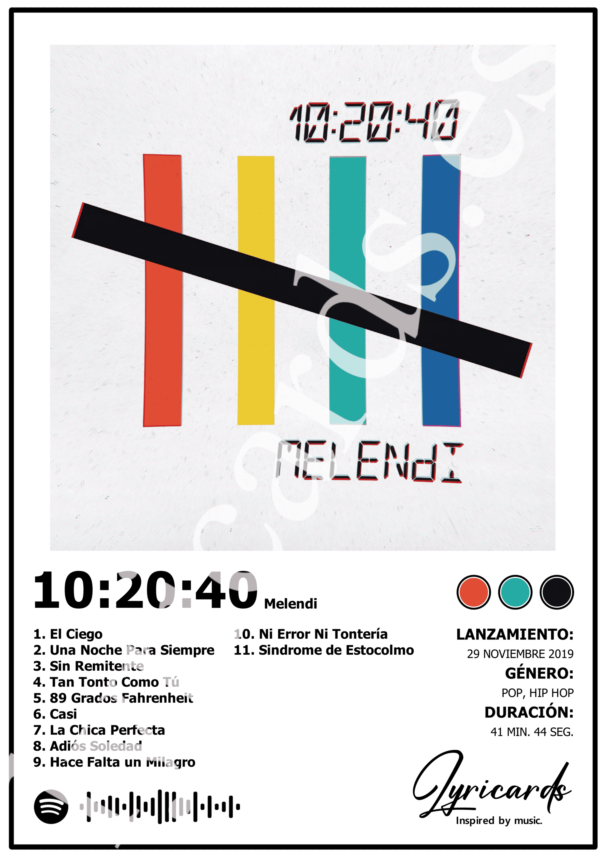 Lámina A4 - 10:20:40 - Melendi - 2