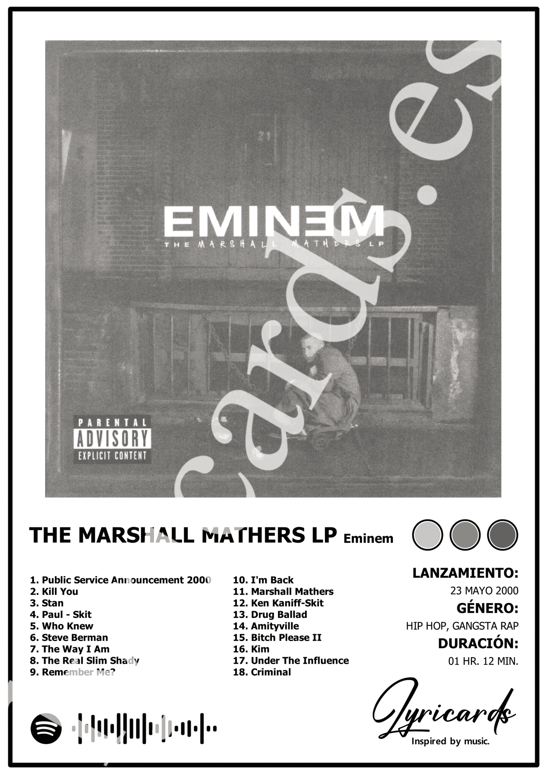 Lámina A4 - The Marshall Mathers LP - Eminem - 2