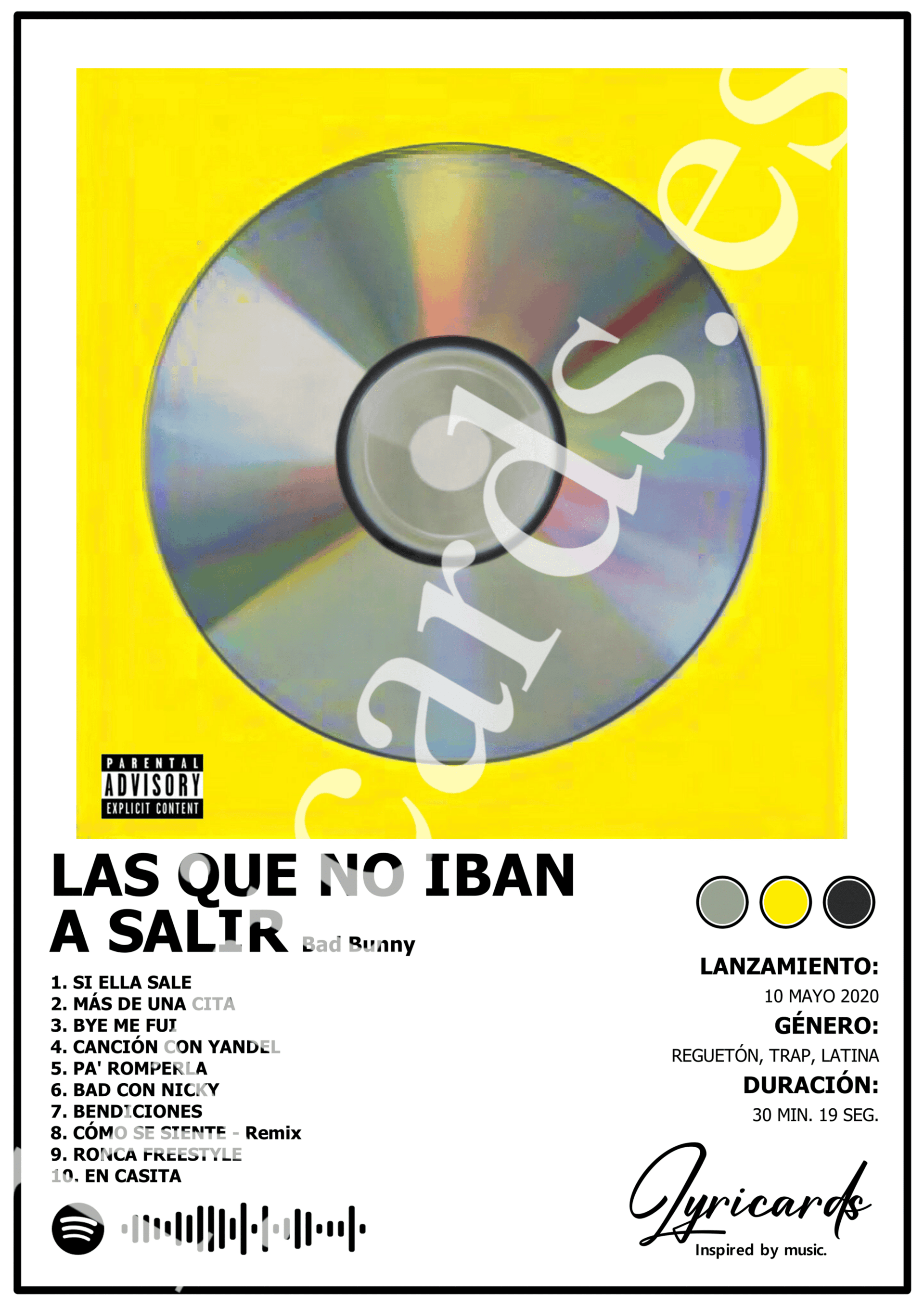 Lámina A4 - Las Que No Iban a Salir - Bad Bunny - 2