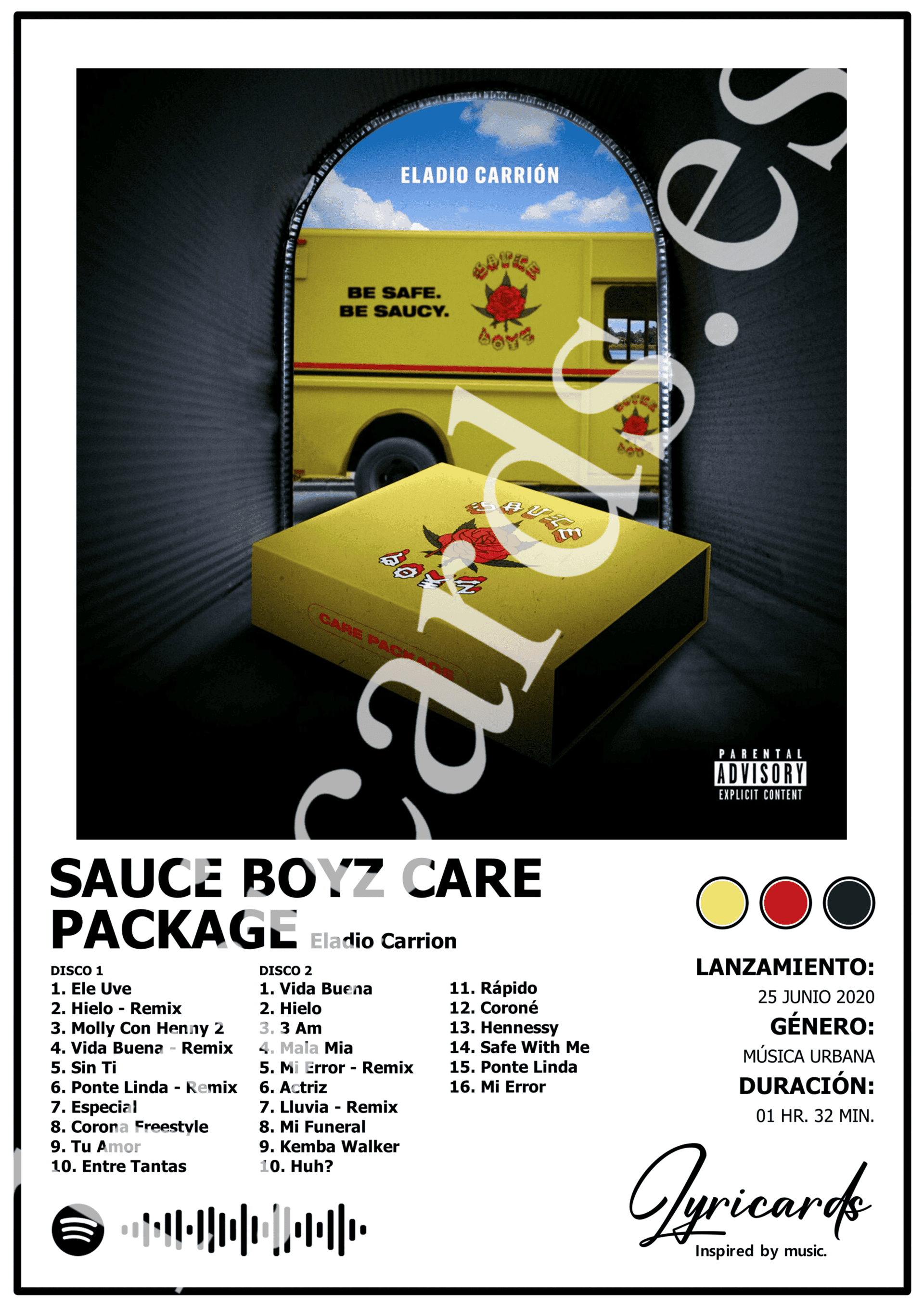 Lámina A4 - Sauce Boyz Care Package - Eladio Carrión - 2