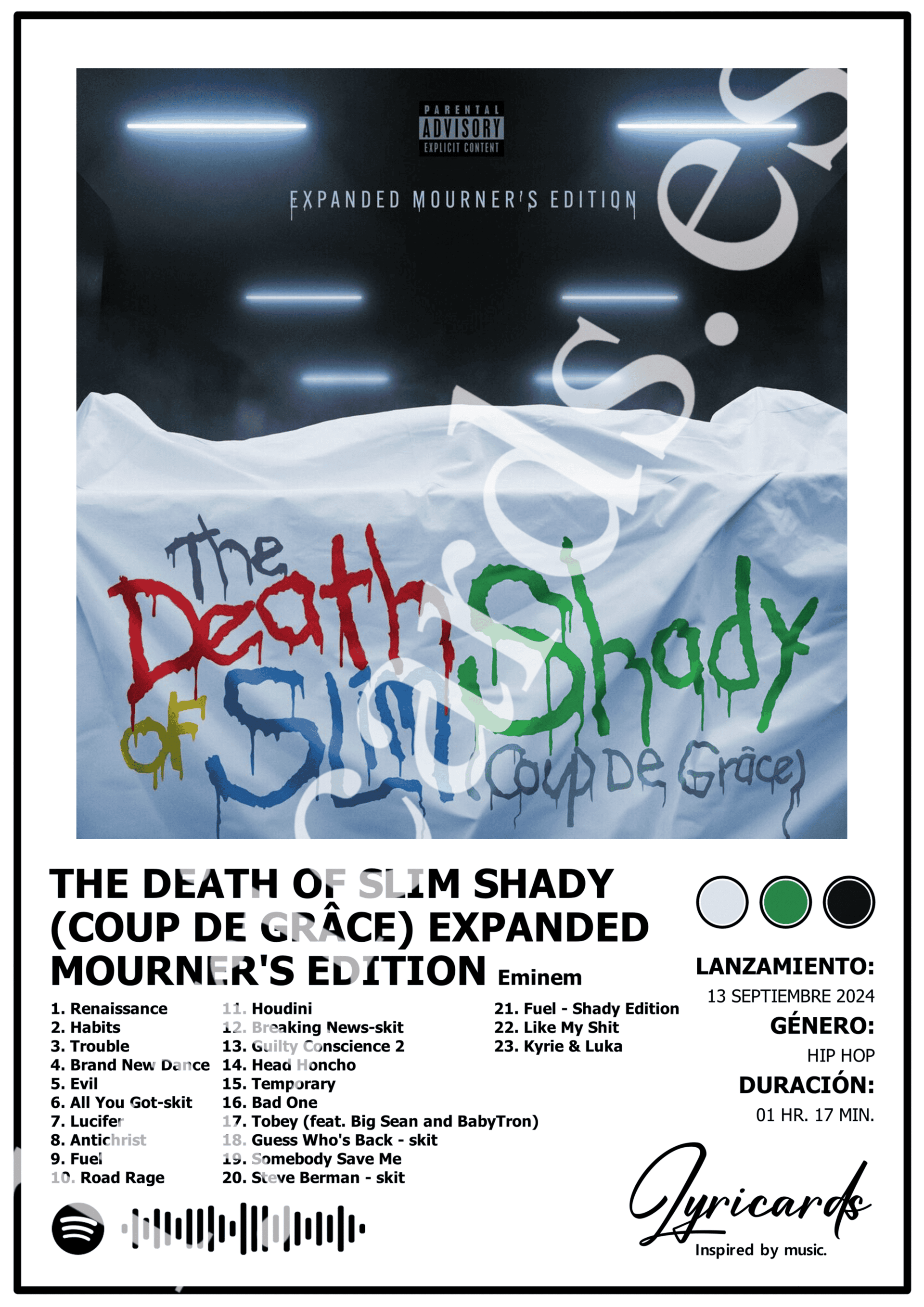 Lámina A4 - The Death of Slim Shady (Coup de Grâce) Expanded Mourner's Edition - 2