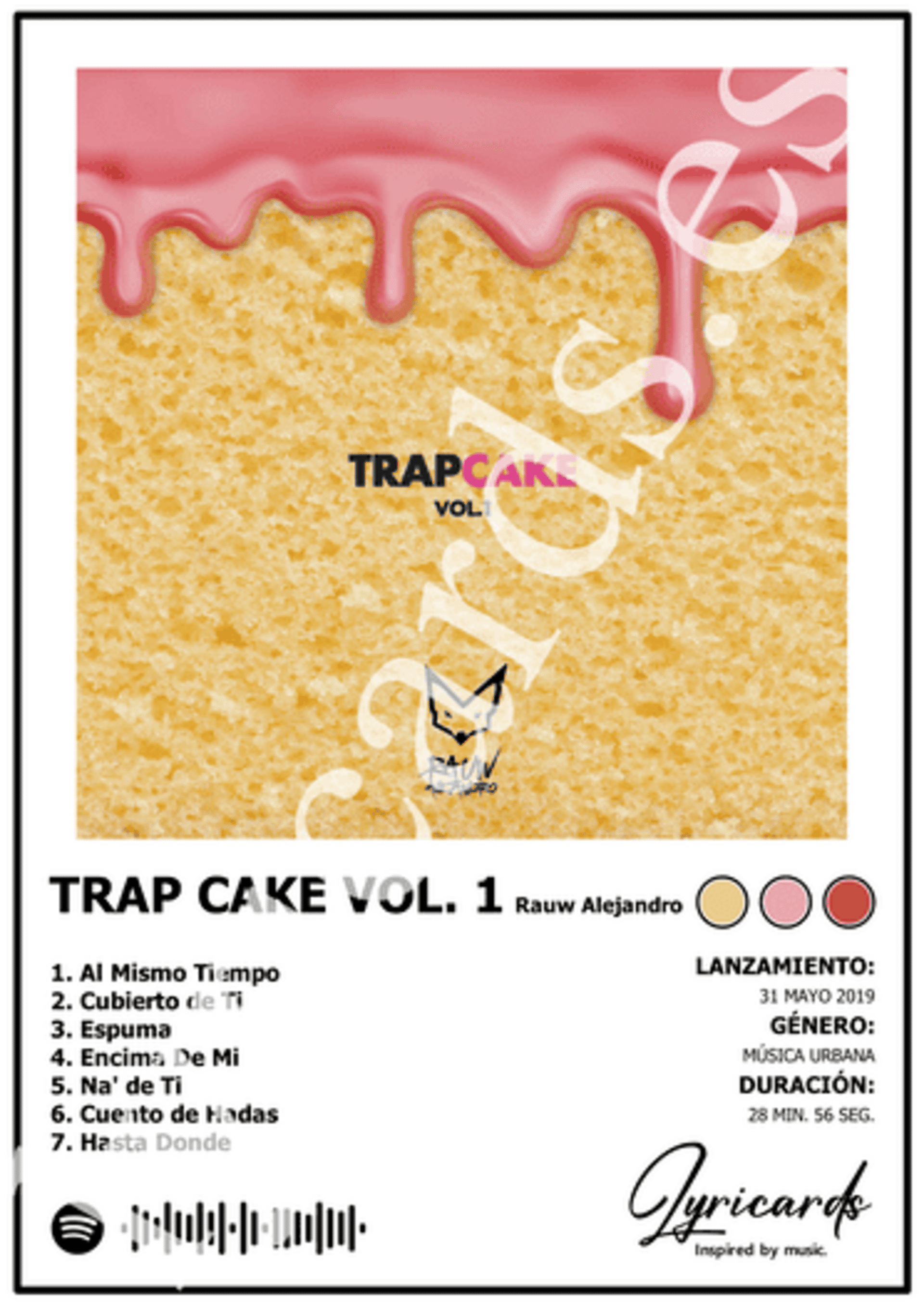 Lámina A4 - Trap Cake Vol. 1 - Rauw Alejandro - 2