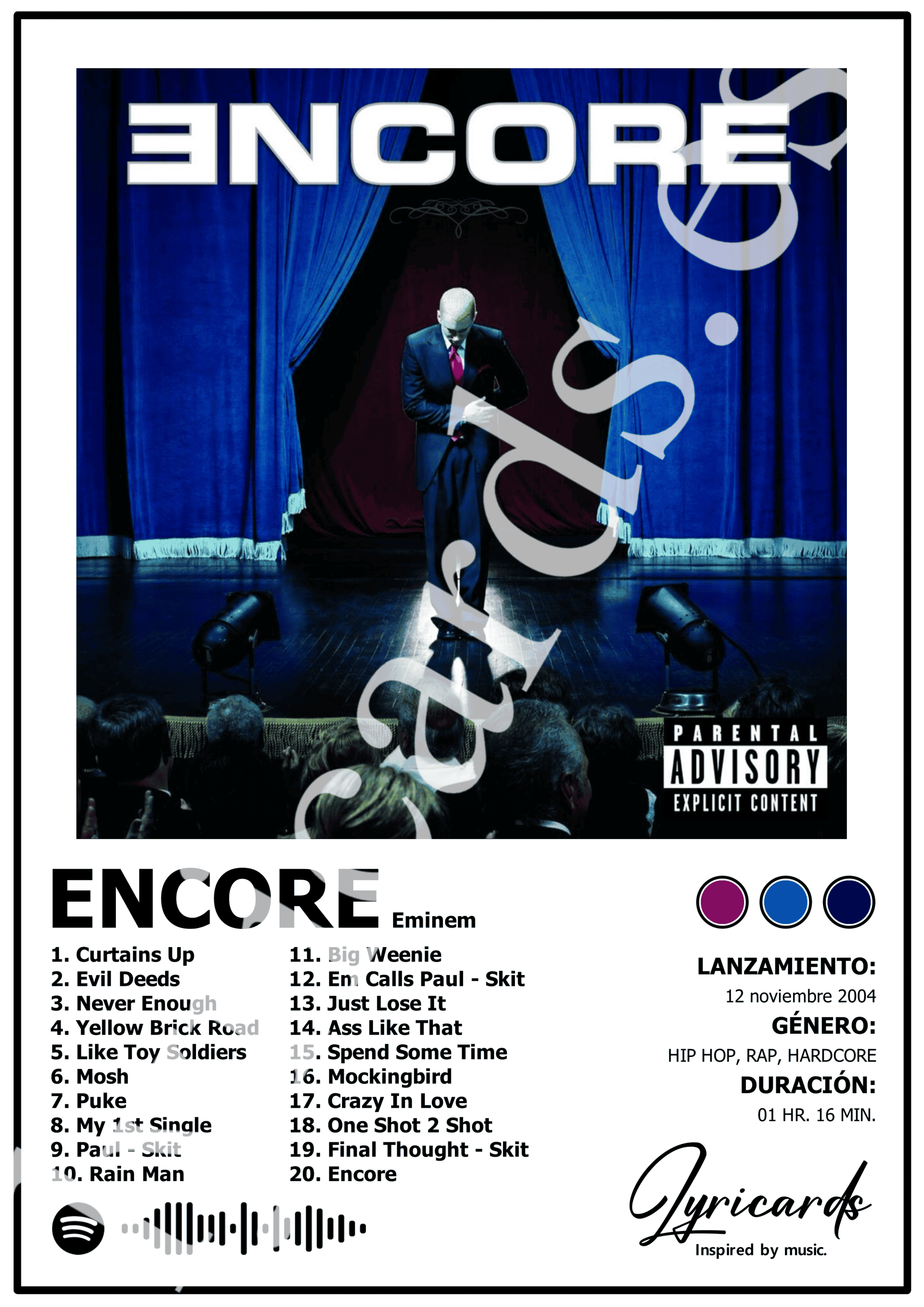 Lámina A4 - Encore - Eminem - 2