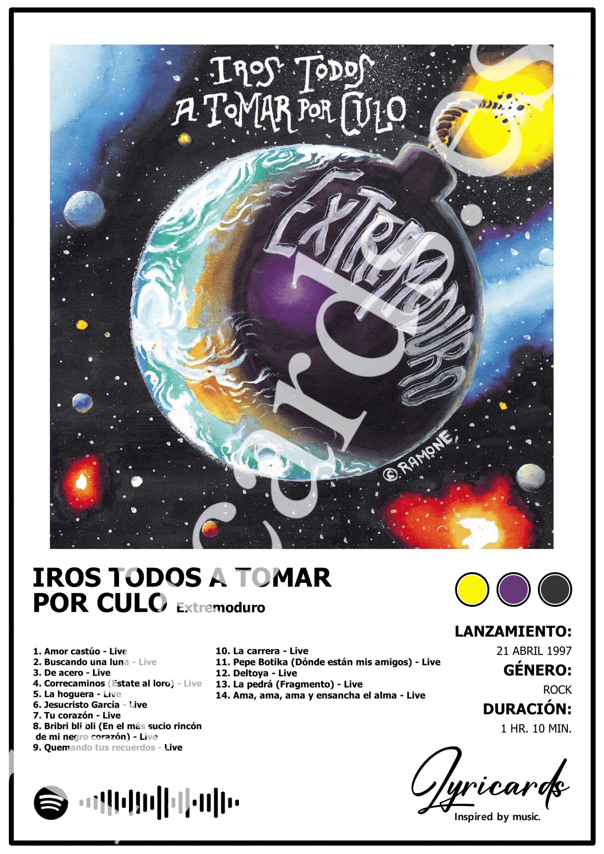 Lámina A4 - Iros Todos a Tomar por Culo - Extremoduro - 2