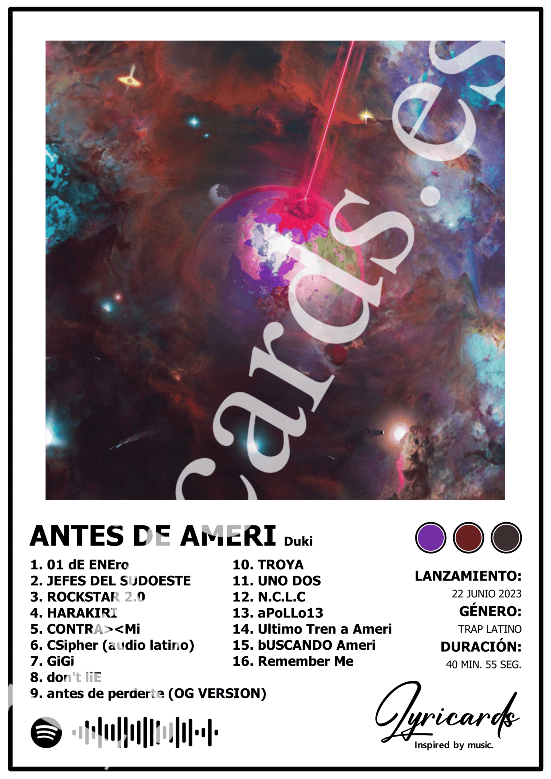 Lámina A4 - Antes de Ameri - Duki - 2