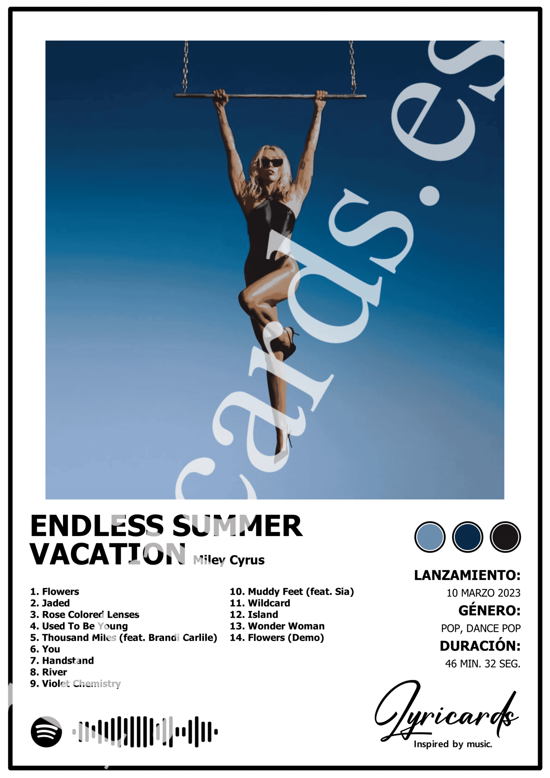 Lámina A4 - Endless Summer Vacation - Miley Cyrus - 2