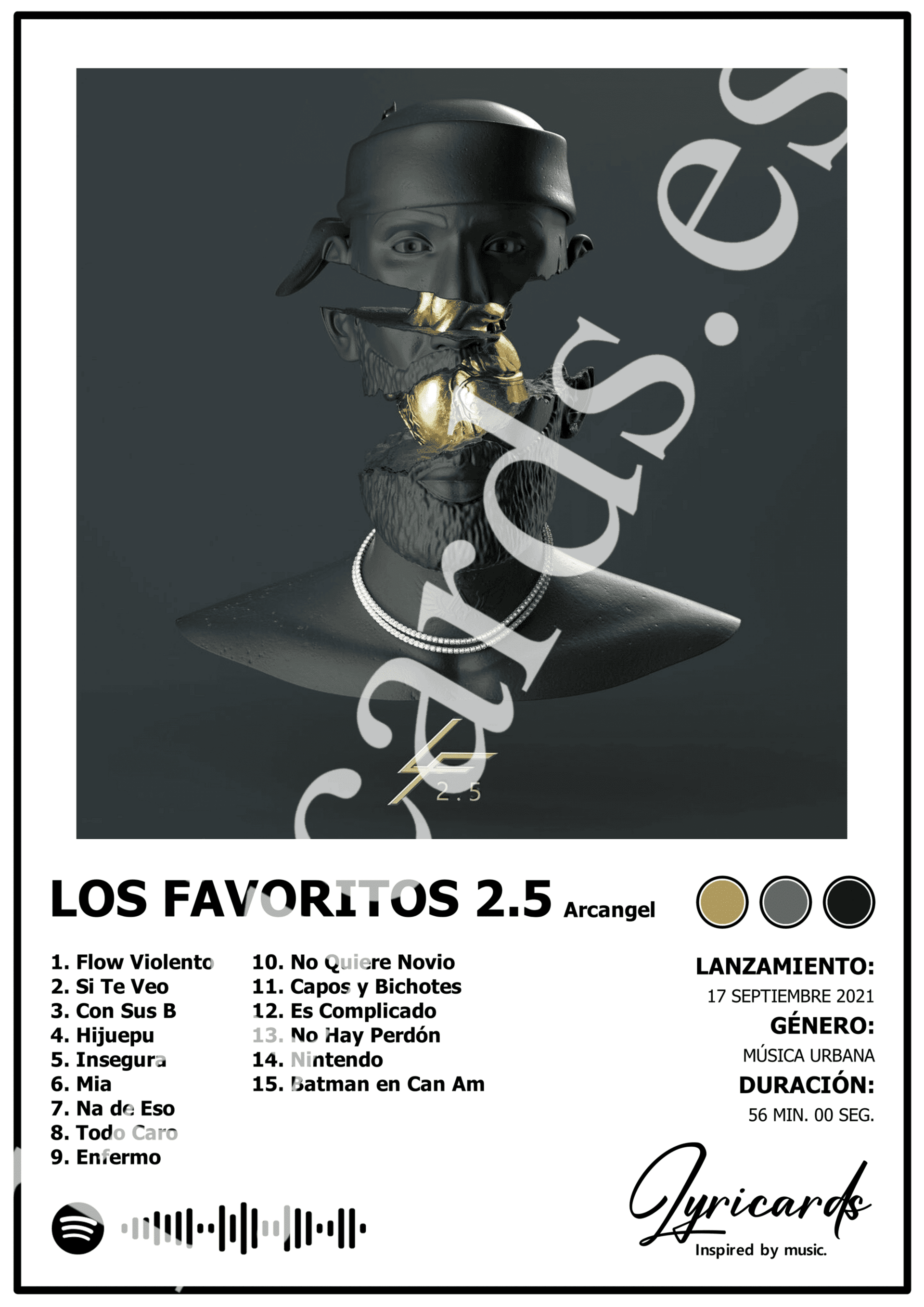 Lámina A4 - Los Favoritos 2.5 - Arcangel - 2