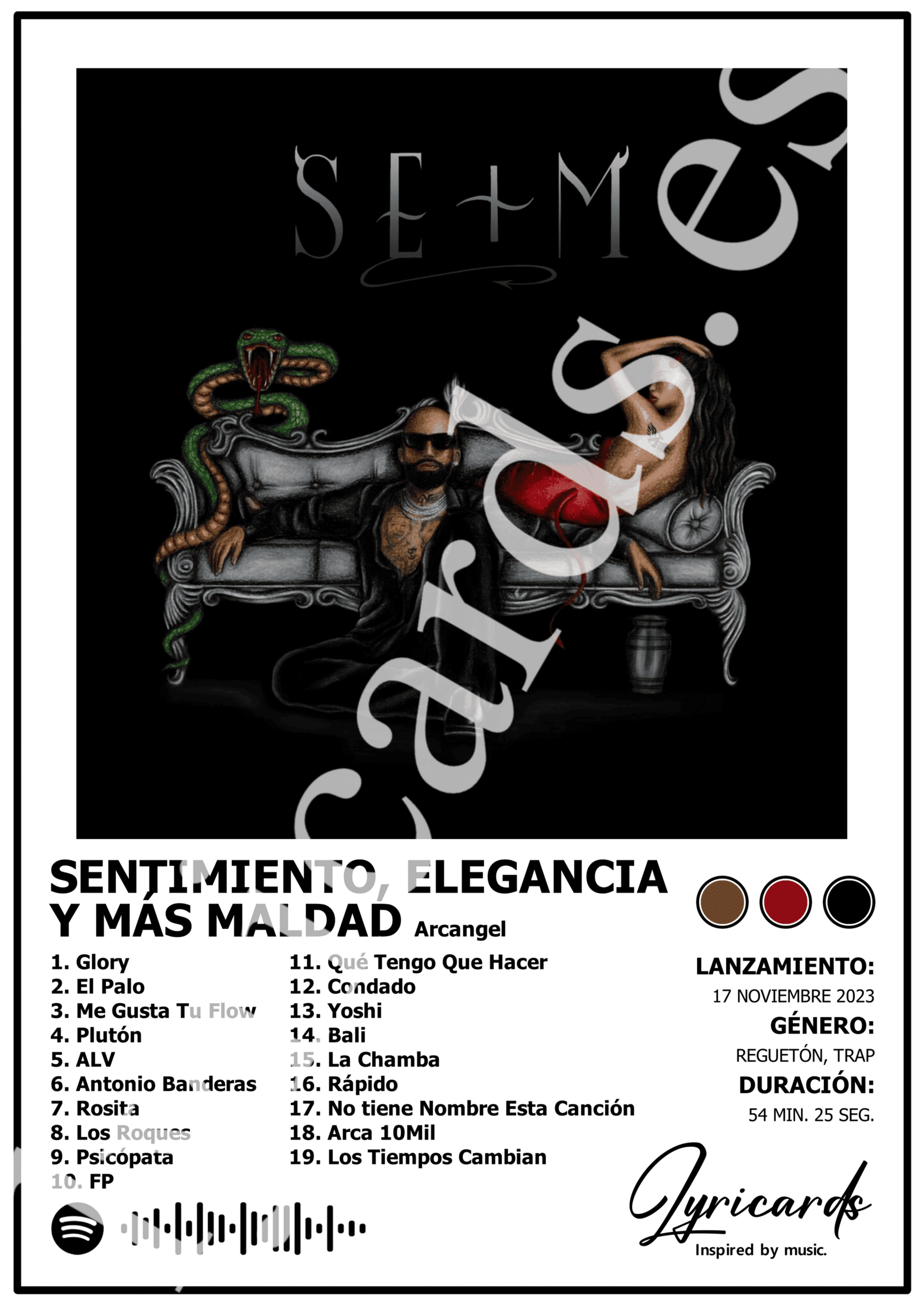 Lámina A4 - Sentimiento, Elegancia y Más Maldad - Arcangel - 2