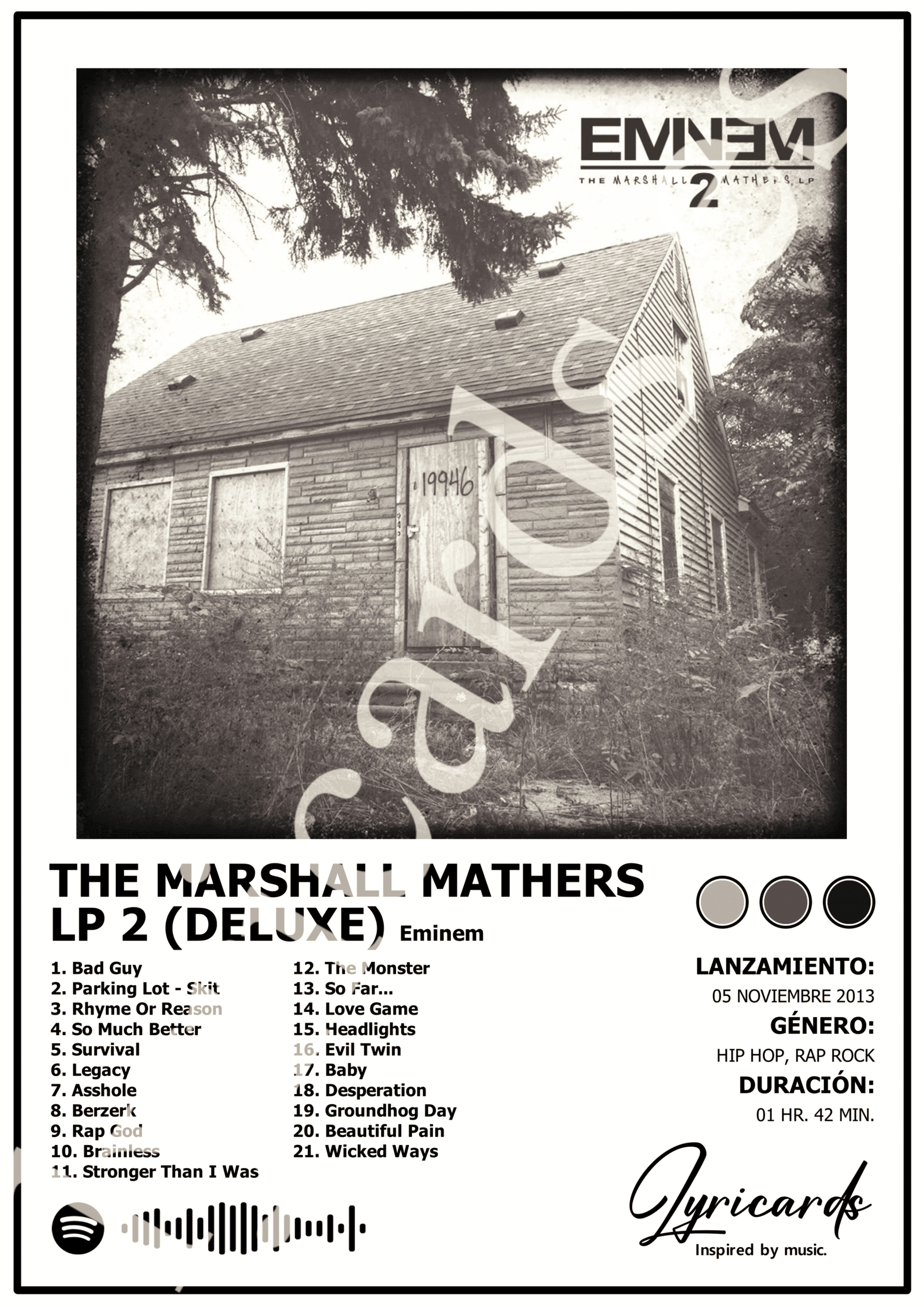 Lámina A4 - The Marshall Mathers LP 2 (Deluxe) - Eminem - 2