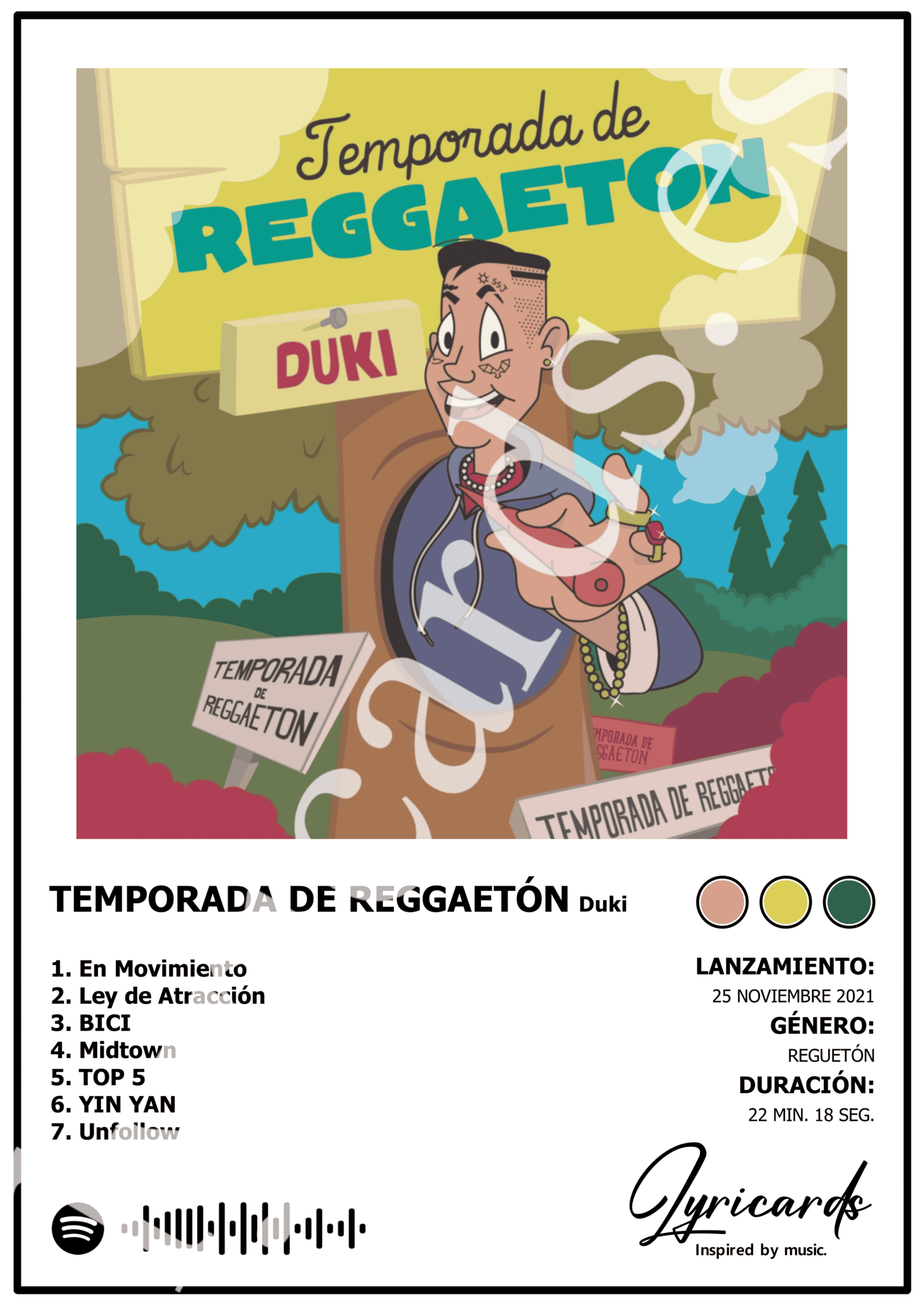 Lámina A4 - Temporada de Reggaetón - Duki - 2