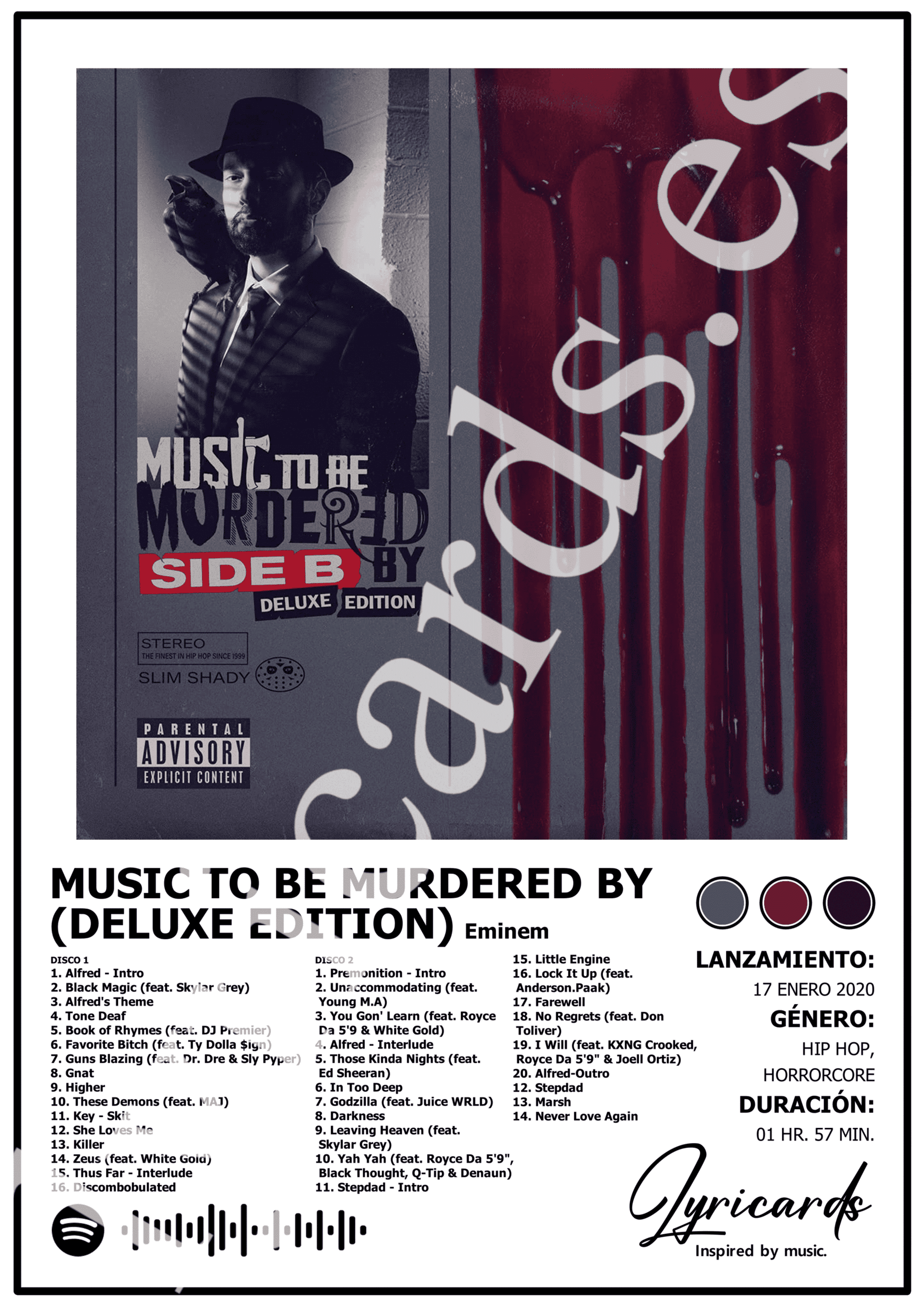 Lámina A4 - Music to Be Murdered By (Deluxe) - Eminem - 2