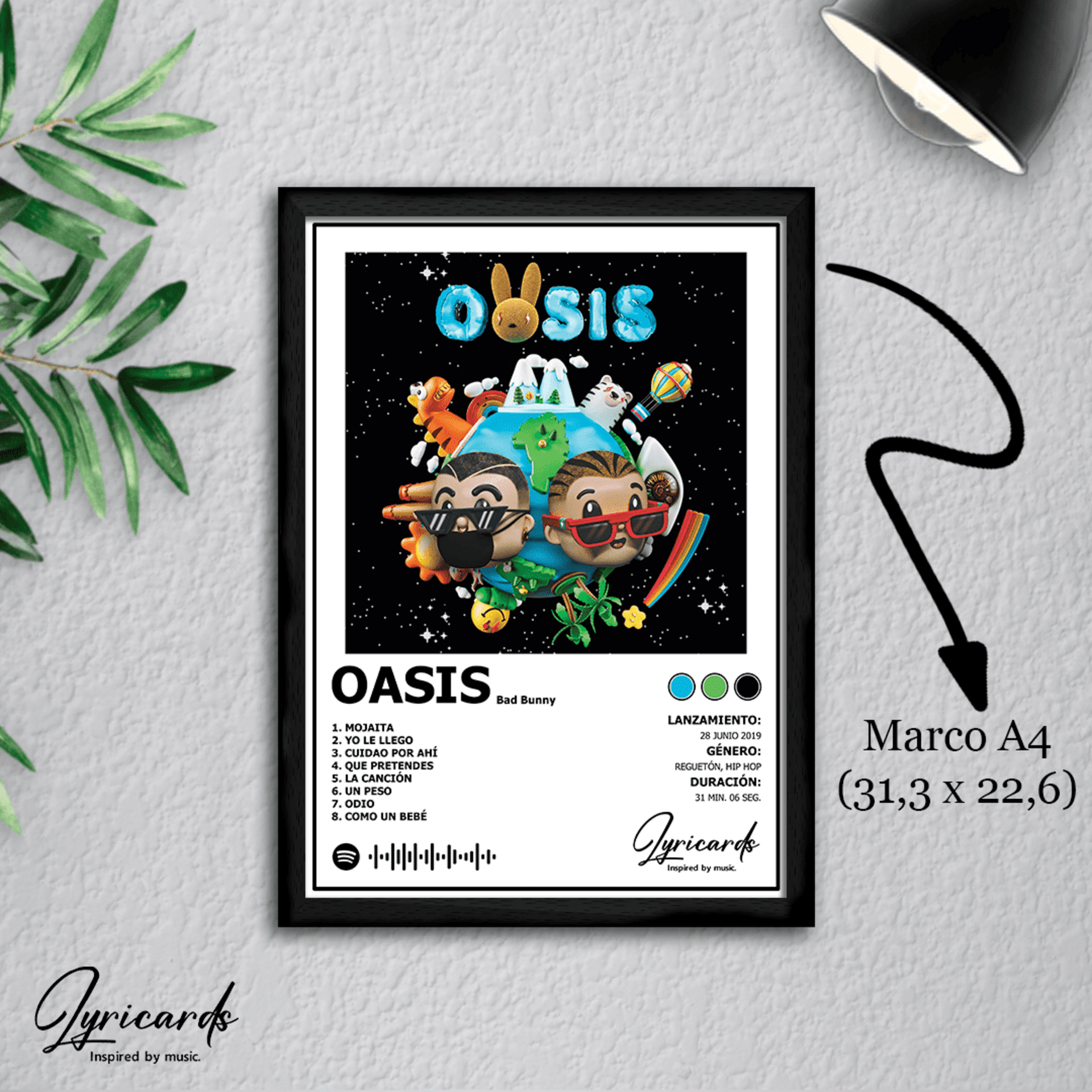 Lámina A4 - Oasis - Bad Bunny & J Balvin - 1