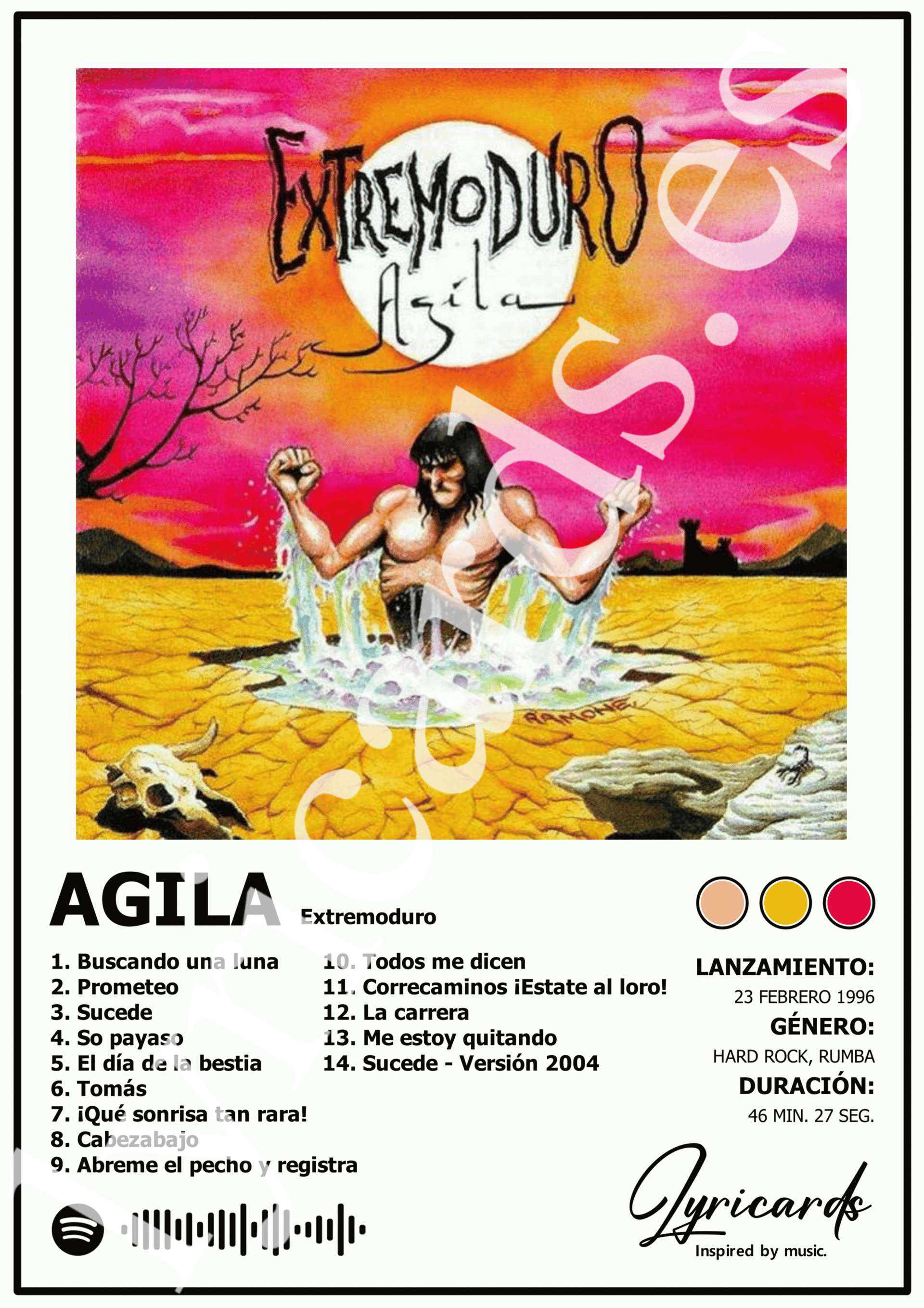 Lámina A4 - Ágila - Extremoduro - 2