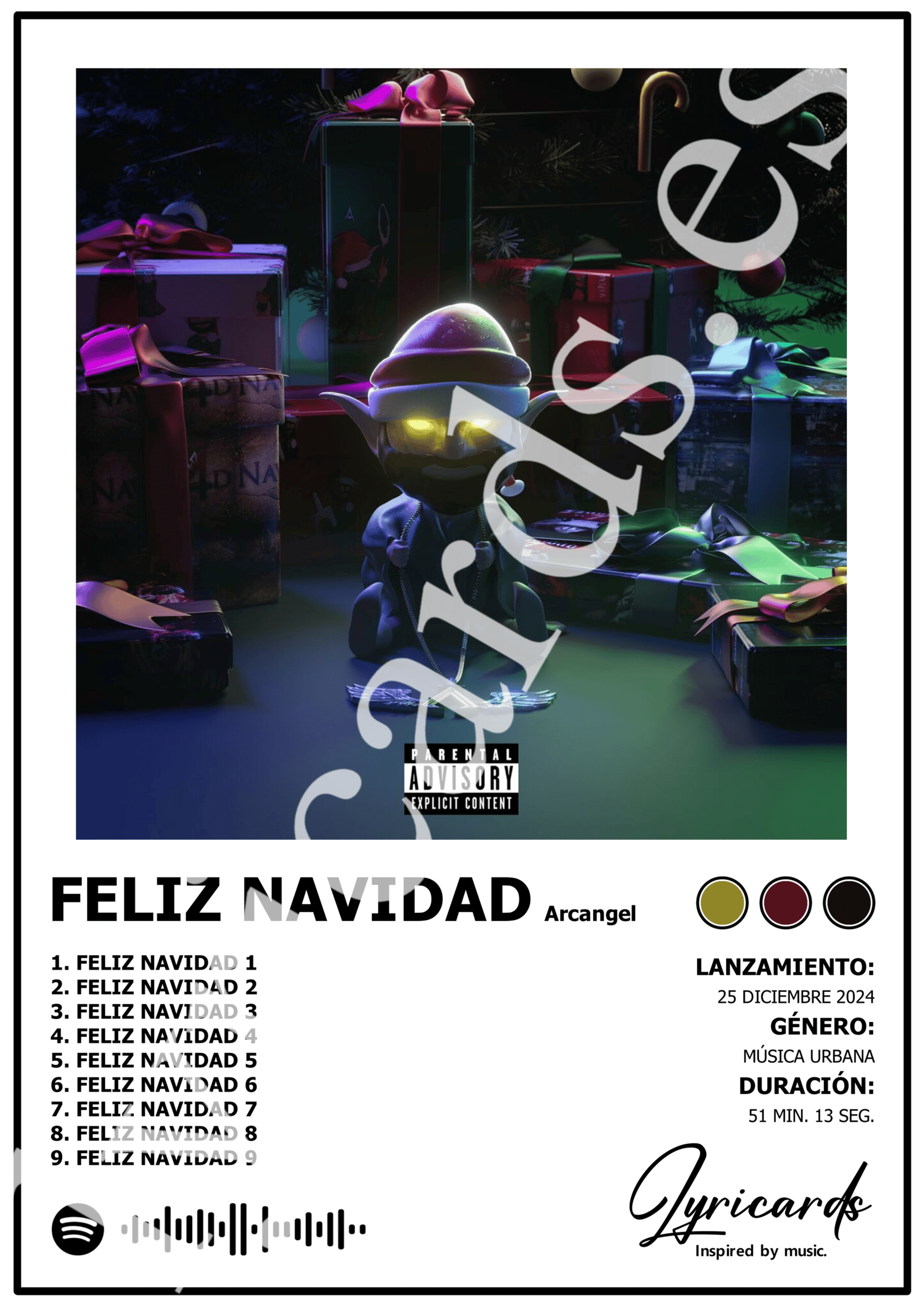 Lámina A4 - Feliz Navidad - Arcangel - 2