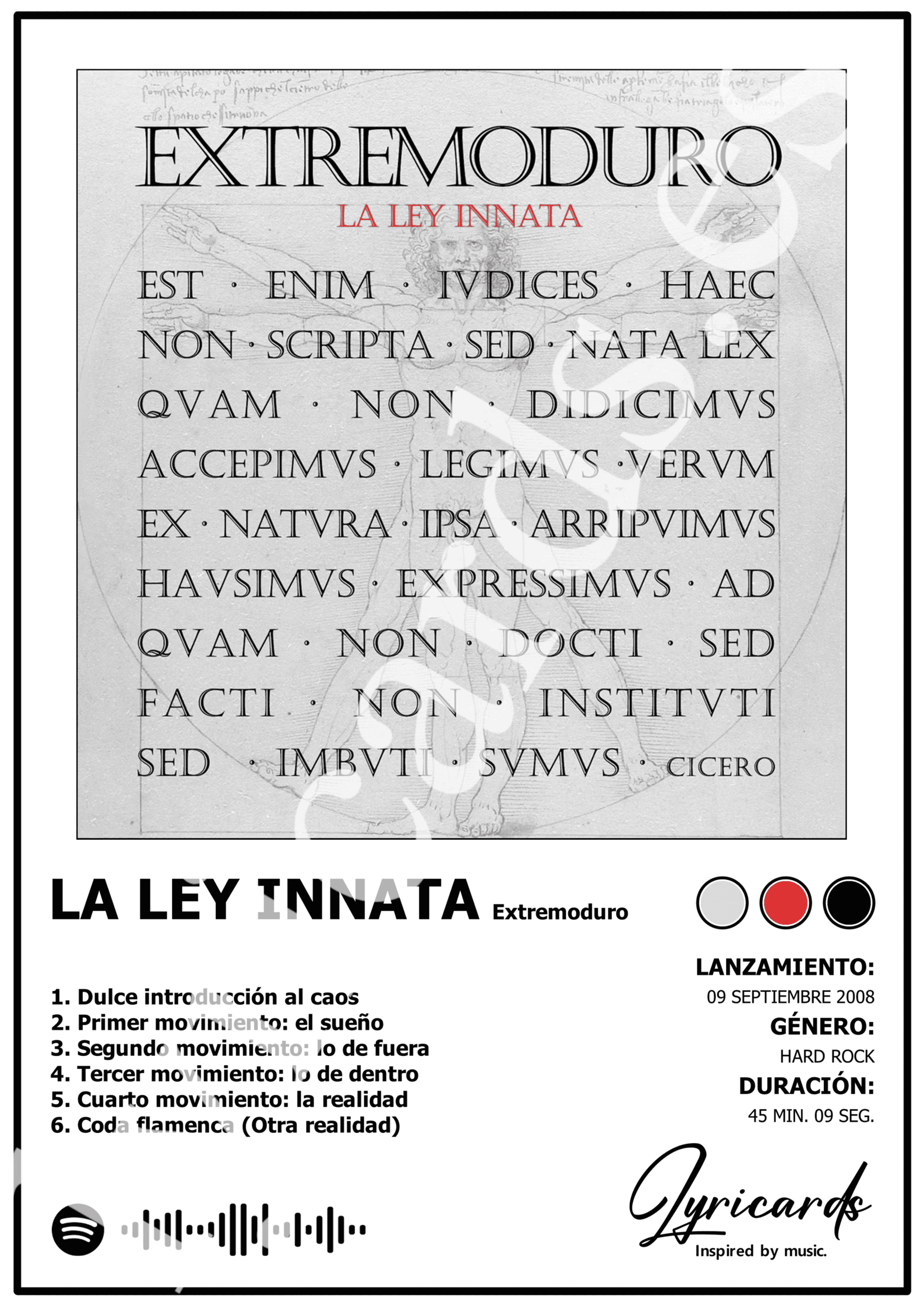 Lámina A4 - La Ley Innata - Extremoduro - 2
